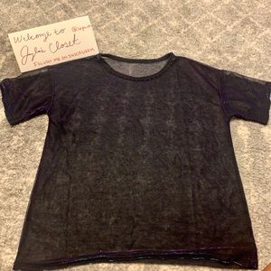 Translucent shimmering top